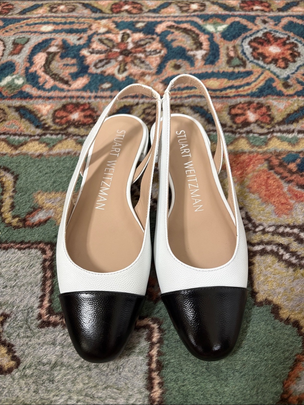 Stuart Weitzman sleek slingback cap toe flats 6.5